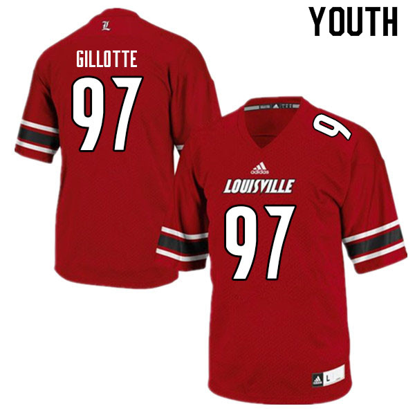 Youth #97 Ashton Gillotte Louisville Cardinals College Football Jerseys Sale-Red - Click Image to Close